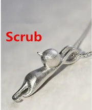 Silver Cat Pendant Necklace Jewelry