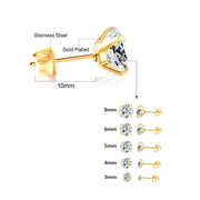 Crystal Earrings: Round Silver Studs, Fashionable Jewelry